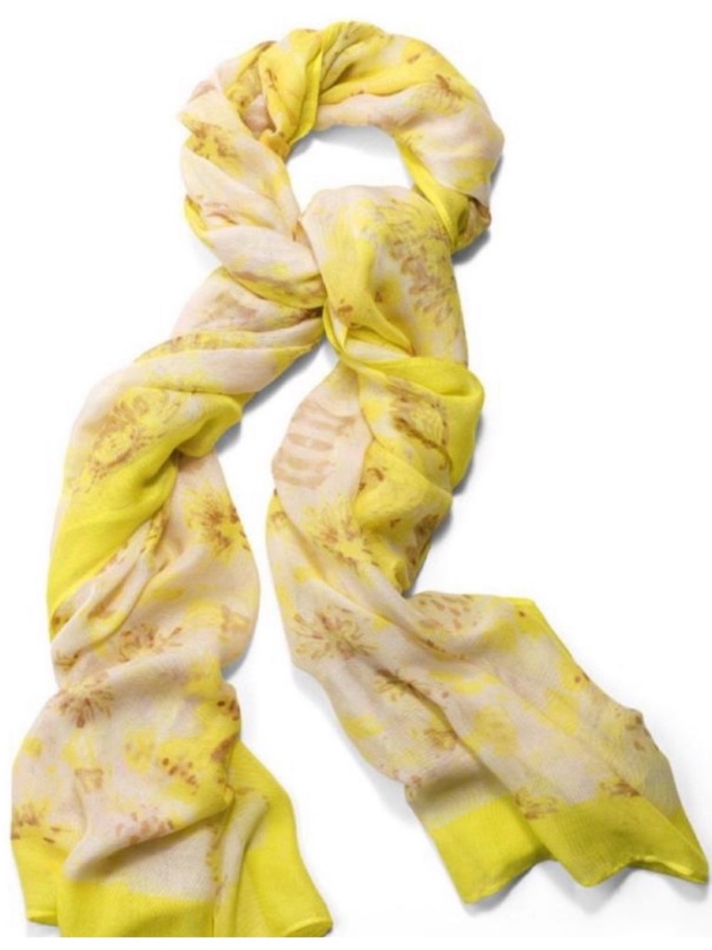 Stella & Dot Palm Springs Scarf Citrine Floral Boho Floral Wrap